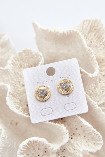 Ringen met hartjes van roestvrij staal in gouden kleur 2