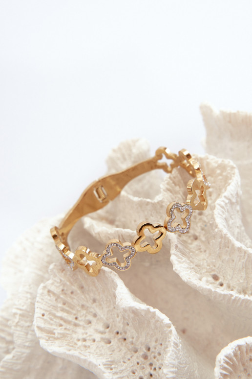 Ein Armband Feminin Mit Zirkonia verziert Stal NierdzeZuna goldene Farbe