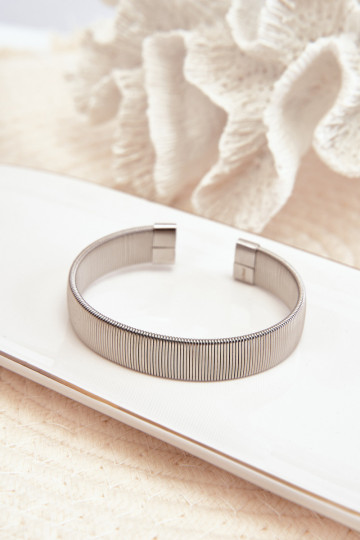 Elastyczna Un bracelet Féminin en acier inoxydable couleur argent 2