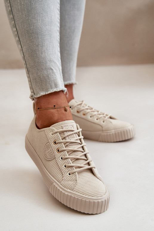 Samt Freizeitschuhe sich Zuarm laufen Big Star OO274812 Hi-Poly System Beige