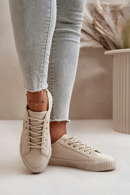 Samt Freizeitschuhe sich Zuarm laufen Big Star OO274812 Hi-Poly System Beige