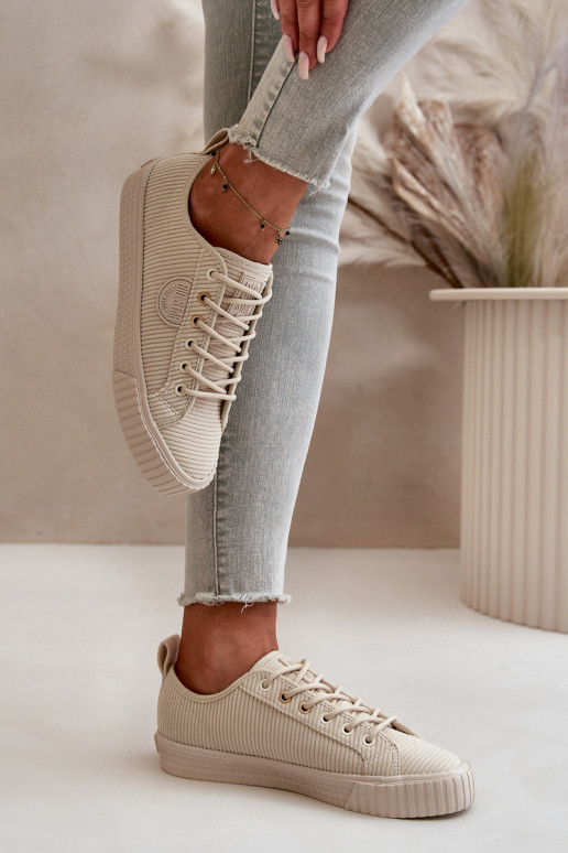 Velours Chaussures de loisirs réchauffer Big Star OO274812 Hi-Poly System beige