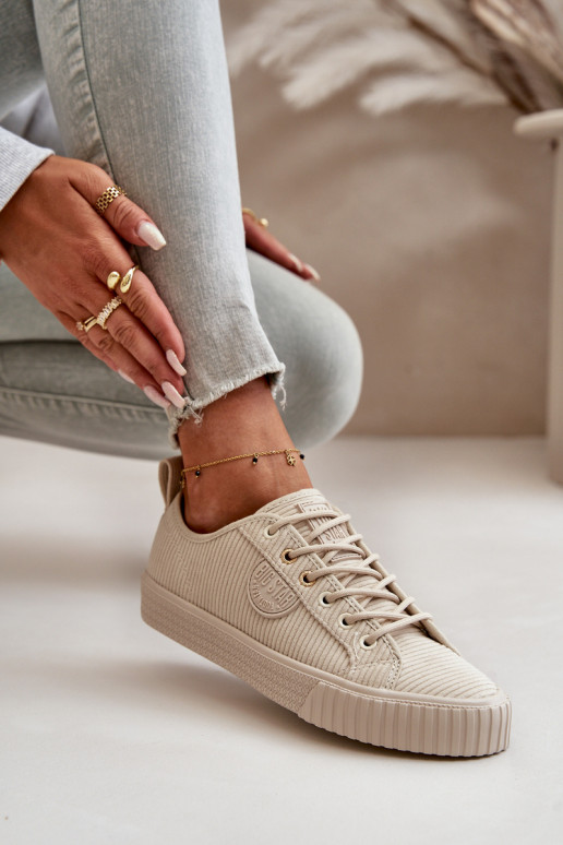 Samt Freizeitschuhe sich Zuarm laufen Big Star OO274812 Hi-Poly System Beige