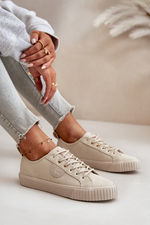 Velours Chaussures de loisirs réchauffer Big Star OO274812 Hi-Poly System beige