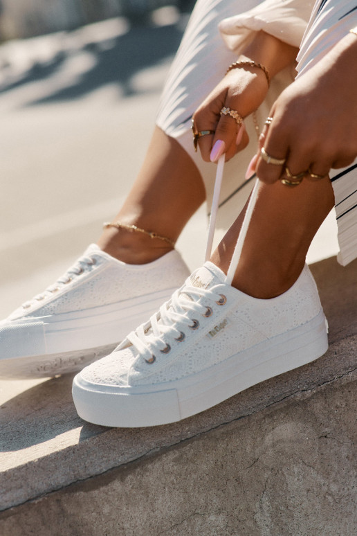 Chaussures de loisirs avec de la dentelle Lee Cooper LCDANS-25-31-3438L couleur blanche