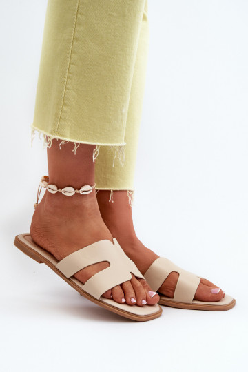 Dames plat Slippers Met uitsparingen beige Fiviama 2