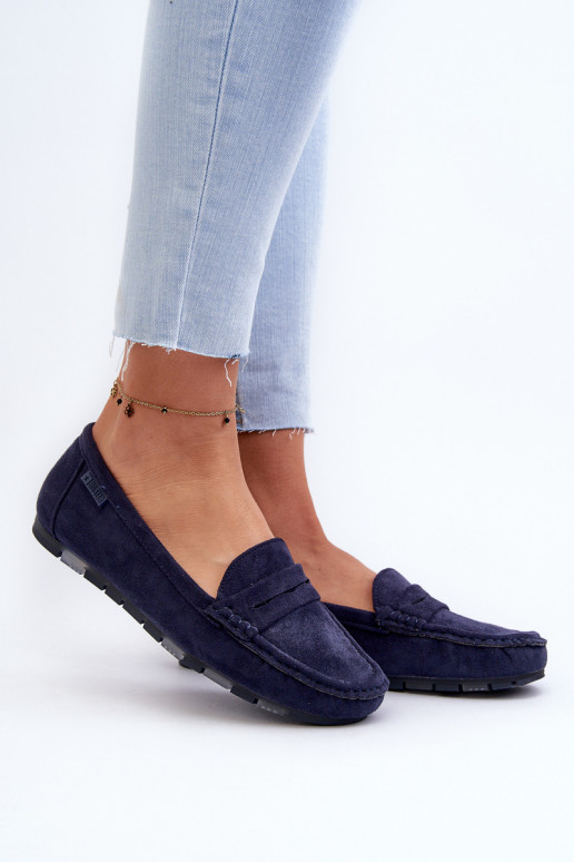 mocassins pour femmes en daim écologiqueoÀe Big Star NN274931 Memory Foam System bleu foncé