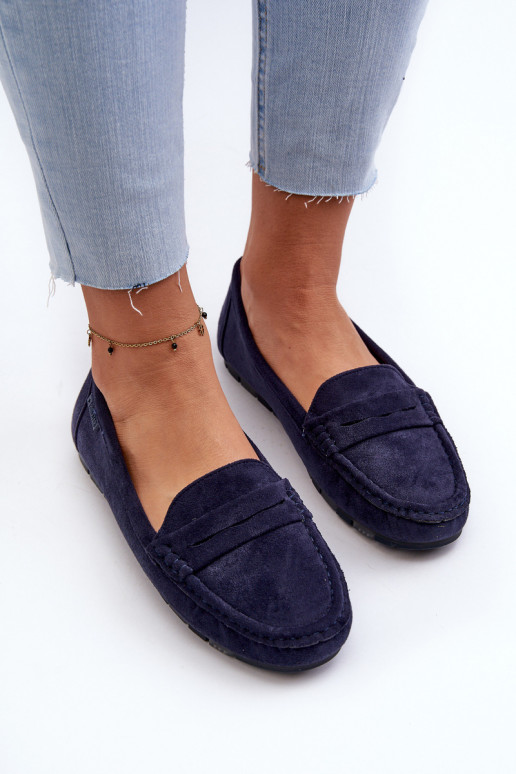 mocassins pour femmes en daim écologiqueoÀe Big Star NN274931 Memory Foam System bleu foncé