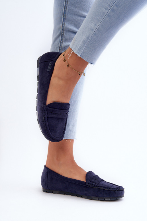 mocassins pour femmes en daim écologiqueoÀe Big Star NN274931 Memory Foam System bleu foncé