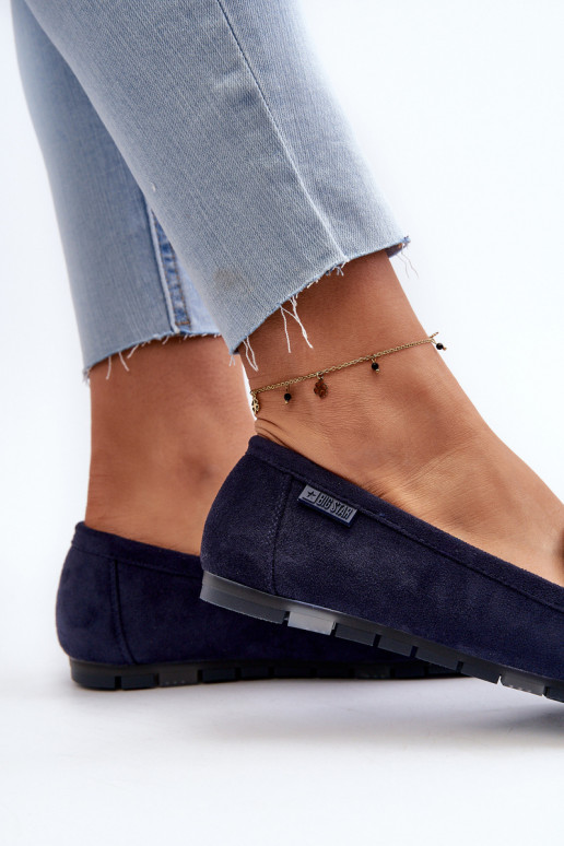 Mokassins für Damen aus Öko-INildlederoZue Big Star NN274931 Memory Foam System Dunkelblau