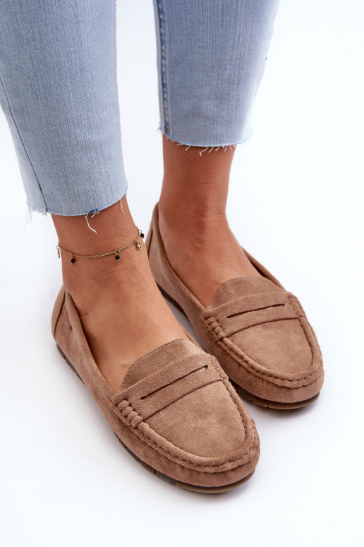 Mokassins für Damen aus Öko-INildlederoZue Big Star NN274930 Memory Foam System Beige