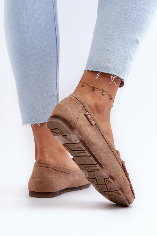 Mokassins für Damen aus Öko-INildlederoZue Big Star NN274930 Memory Foam System Beige