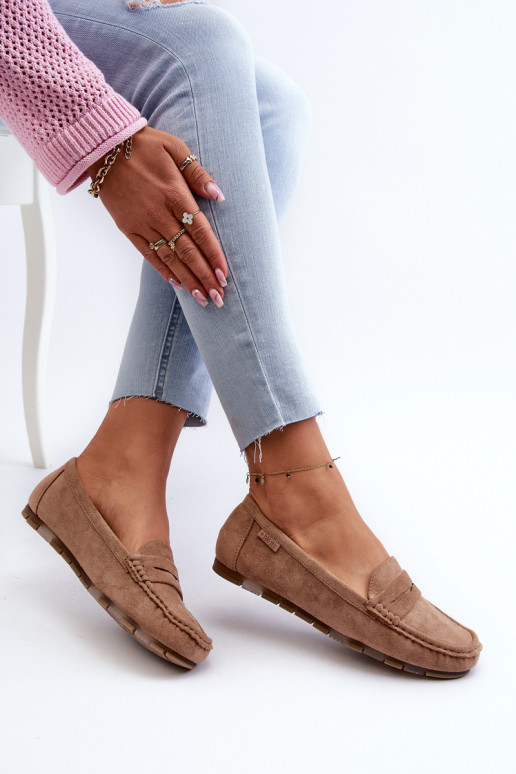 mocassins pour femmes en daim écologiqueoÀe Big Star NN274930 Memory Foam System beige