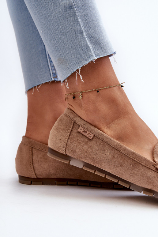 mocassins pour femmes en daim écologiqueoÀe Big Star NN274930 Memory Foam System beige