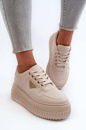 Sneakers model schoenen Dames van ecoleer met platform ivoor Chrisstin 2