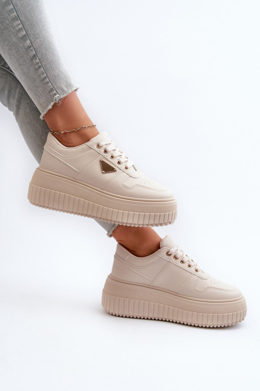 Sneakers model schoenen Dames van ecoleer met platform ivoor Chrisstin