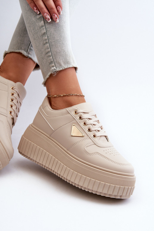 Sneakers model schoenen Dames van ecoleer met platform ivoor Chrisstin