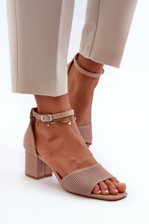 Damen-Sandalen mit hohen Absätzen Beige Desvia
