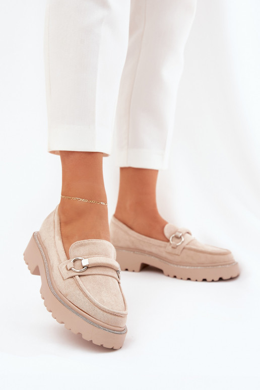 mocassins pour femmes Décoré Cyrkoniami beige Patina