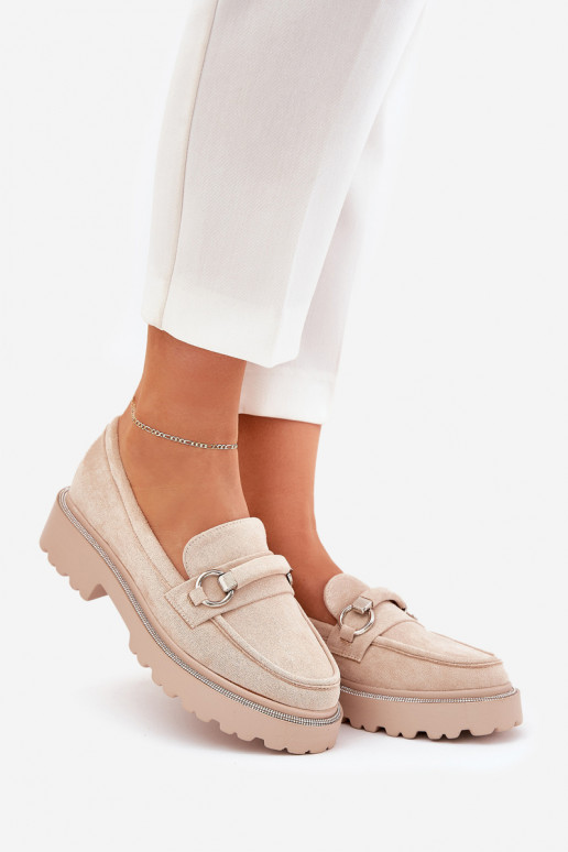 mocassins pour femmes Décoré Cyrkoniami beige Patina