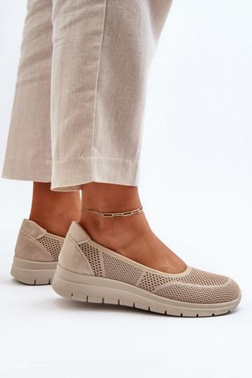 Ballerina's met platform, zandkleurig Aviaba 2