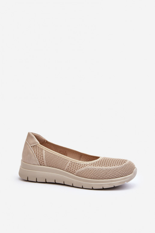 Ballerinas met platform I Koturnie beige Aviaba