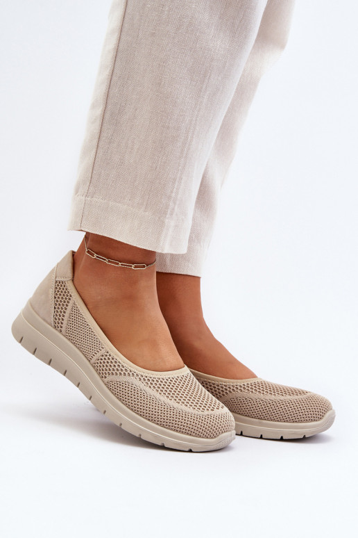 Ballerinas met platform I Koturnie beige Aviaba