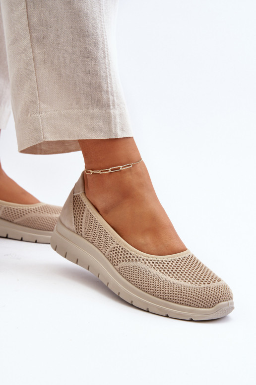 Ballerines avec une plateforme I Koturnie beige Aviaba