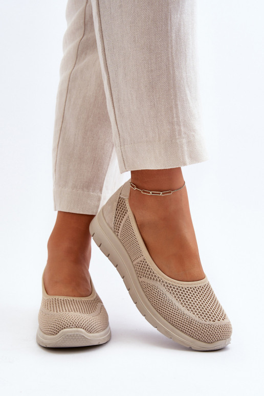 Ballerinas met platform I Koturnie beige Aviaba