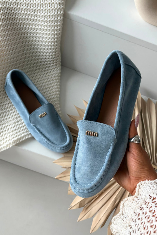 mocassins pour femmesPetitm couleur doréem Detalem couleur bleue Sarivelle