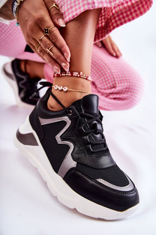 Féminin À la mode Chaussures modèle baskets couleur noire Allie