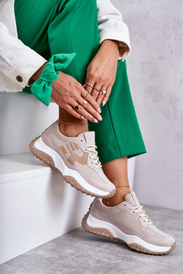 Feminin Turnschuhe mit Riemen Beige Tolea