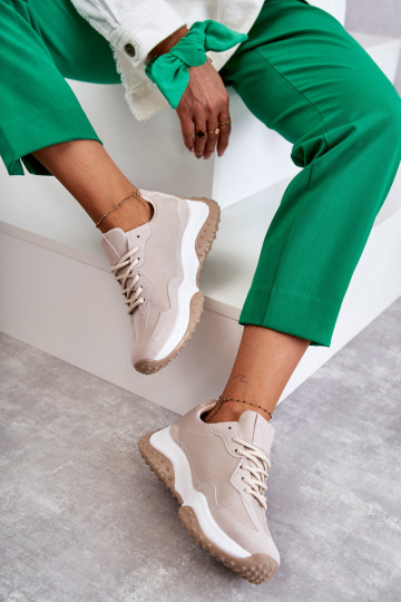 Féminin baskets avec des sangles beige Tolea 2