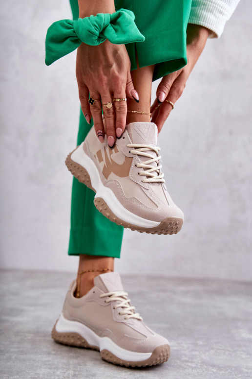 Féminin baskets avec des sangles beige Tolea