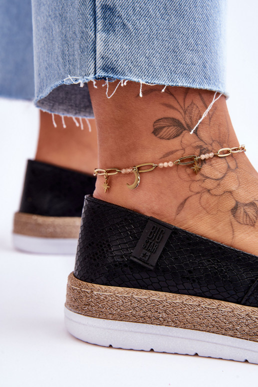 Espadrilles en cuir Mocassins Big Star LL276002 couleur noire