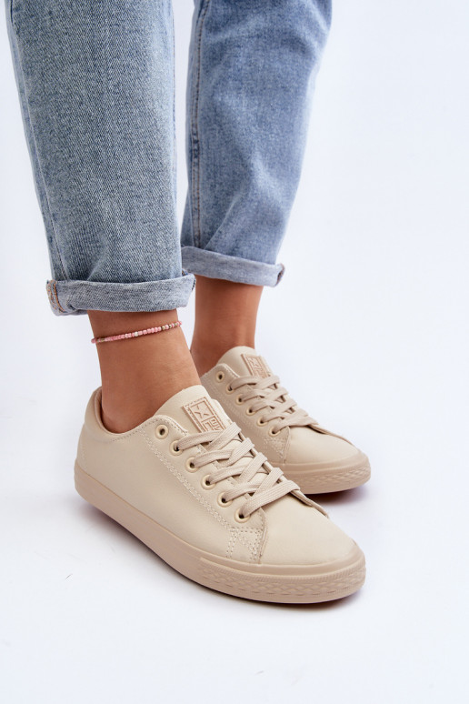Féminin Peau avec des sangles Modèle classique chaussures décontractées beige Misima