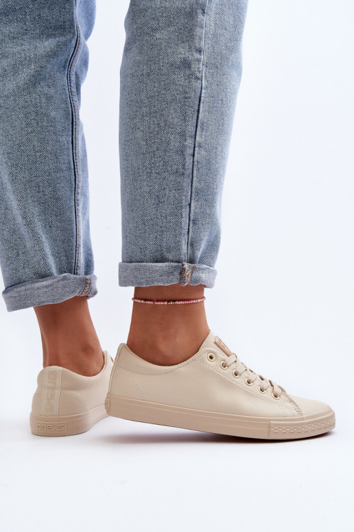 Féminin Peau avec des sangles Modèle classique chaussures décontractées beige Misima