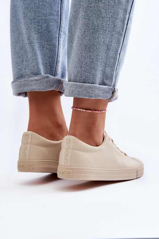 Féminin Peau avec des sangles Modèle classique chaussures décontractées beige Misima
