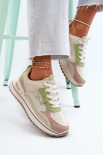 Sportieve model schoenen voor vrouwen Big Star NN274A091 zand-groene kleur 2