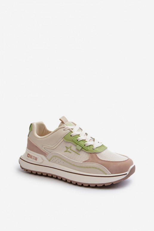 Sneakers Stilvollllschuhe Feminin Big Star NN274A091 Beige-grüne Farbe