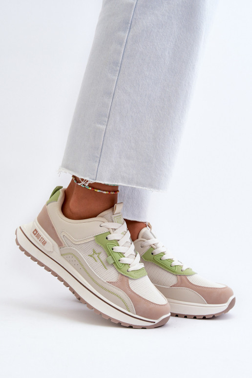 Sneakers Stilvollllschuhe Feminin Big Star NN274A091 Beige-grüne Farbe