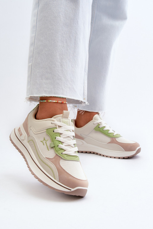 Sneakers model schoenen Dames Big Star NN274A091 beige-groene kleur
