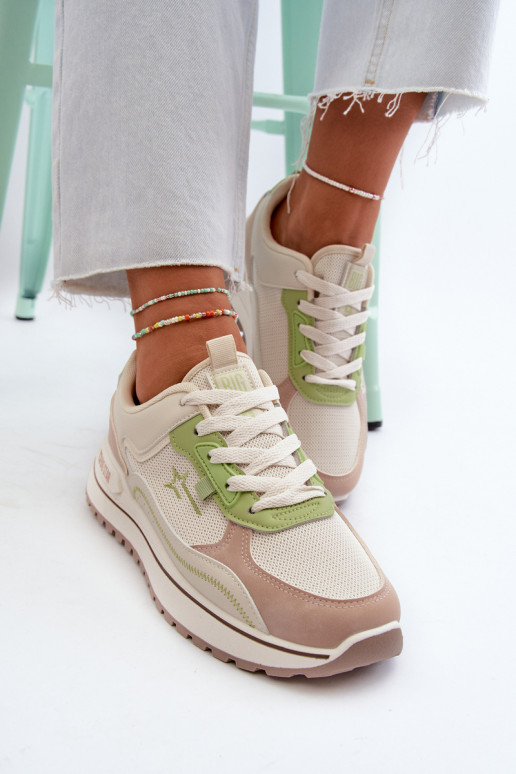 Sneakers model schoenen Dames Big Star NN274A091 beige-groene kleur