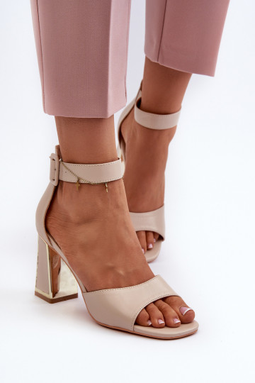 Eleganter Stil Damen-Sandalen mit hohen Absätzen Beige Rosazara