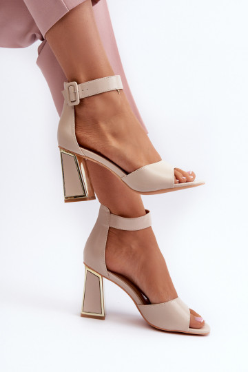 Eleganter Stil Damen-Sandalen mit hohen Absätzen Beige Rosazara 2