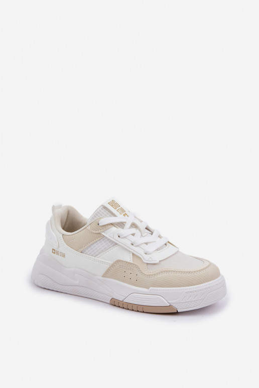 Chaussures modèle baskets avec une plateforme Big Star OO274A155 Blanc-beige