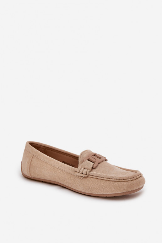 Féminin Eko Mocassins en daim avec des ornements beige Seathra