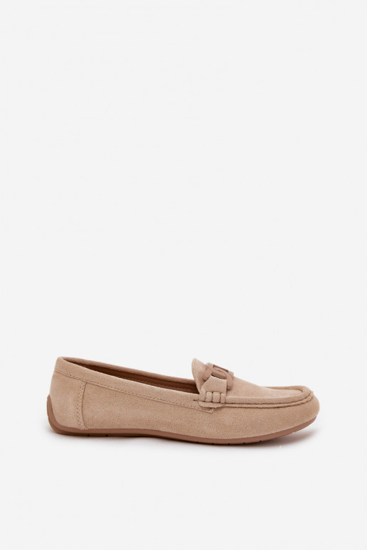 Dames Eko Suède mocassins met ornamenten beige Seathra