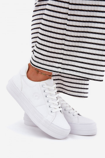 Kunstlederen casual schoenen met platform Big Star RR274298 witte kleur 2