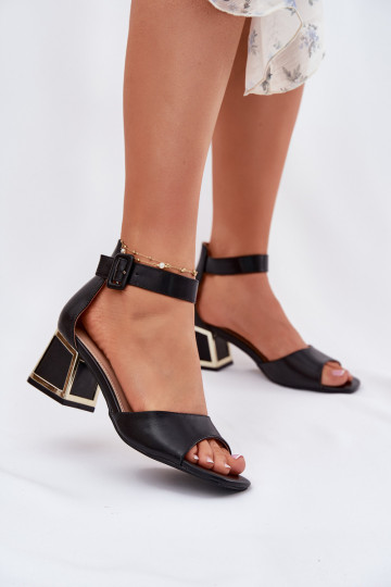 Damen-Sandalen mit hohen Absätzen schZuarze Farbe Zennia